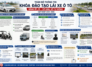 Thông tin về khóa đào tạo dạy lái xe bằng B1, B, số sàn, số tự động (cập nhật 2026)