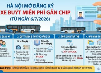 Hà Nội mở đăng ký thẻ xe buýt miễn phí gắn chip từ ngày 6/7