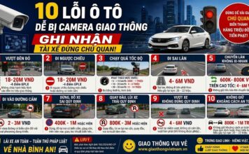 10 lỗi ô tô dễ bị camera giao thông ghi nhận