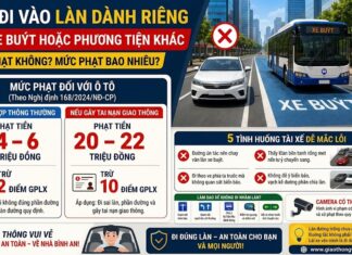 Đi vào làn đường dành riêng cho xe buýt hoặc phương tiện khác
