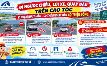 Đi ngược chiều, lùi xe hoặc quay đầu trên cao tốc