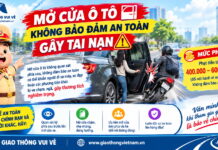 Mở cửa ô tô không an toàn bị phạt bao nhiêu tiền?